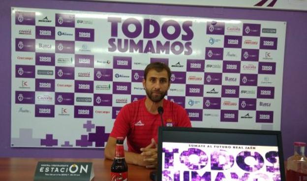 El técnico del Real Jaén, David Rojas 'Valenciano' ayer en rueda de prensa.