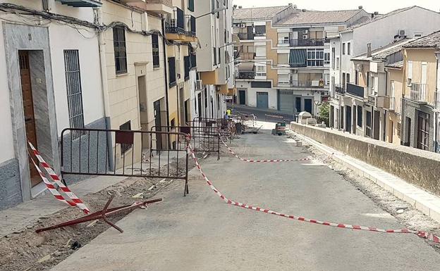 Obras en la calle Carnicerito de Úbeda.