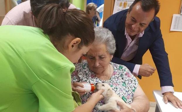 Higinio Almagro visita la residencia de mayores de Salar