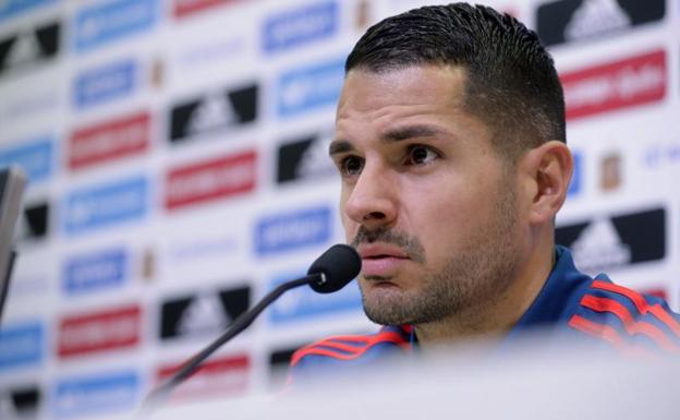 Vitolo, en conferencia de prensa en Las Rozas. /EFE