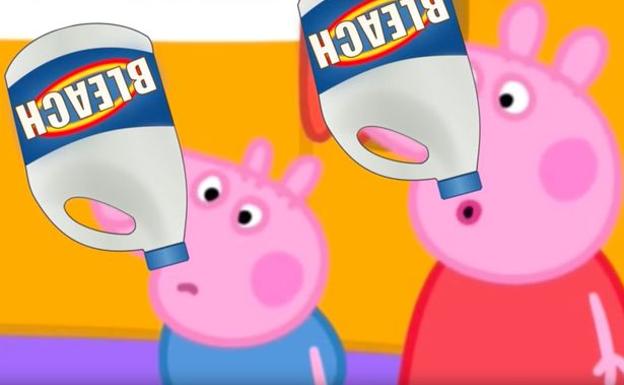 Peppa Pig, bebiendo lejía./YouTube