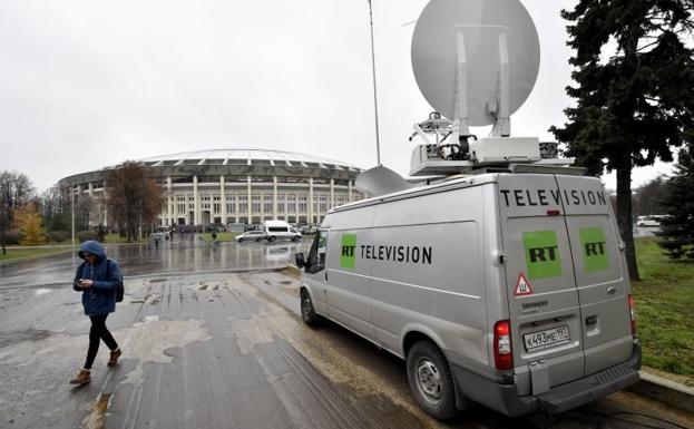 Furgoneta de Russia Today en Moscú./Kirill Kudryavtsev (Afp)
