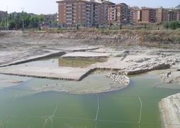 Estado actual de la muralla encontrada en Expansión Norte. :: J. M. L./
