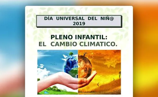 Cartel del pleno infantil sobre el cambio climático. /AYUNTAMIENTO MARACENA
