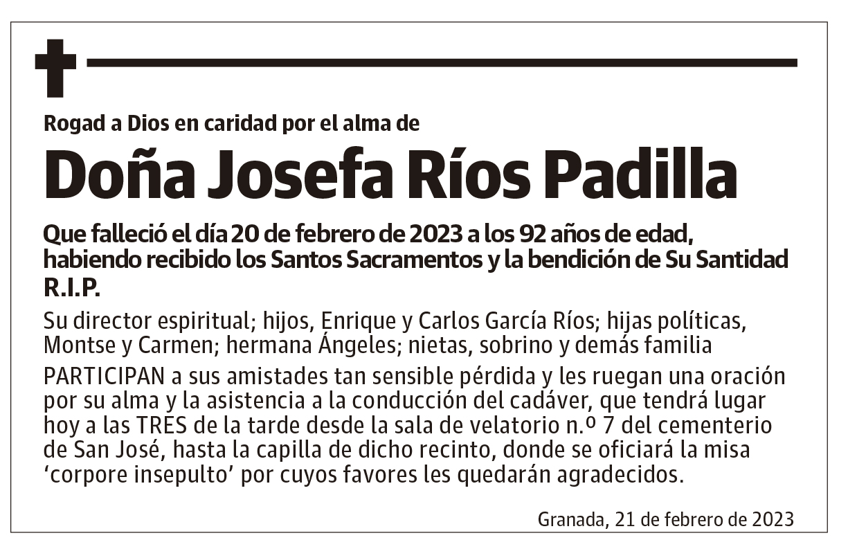 Doña Josefa Ríos Padilla