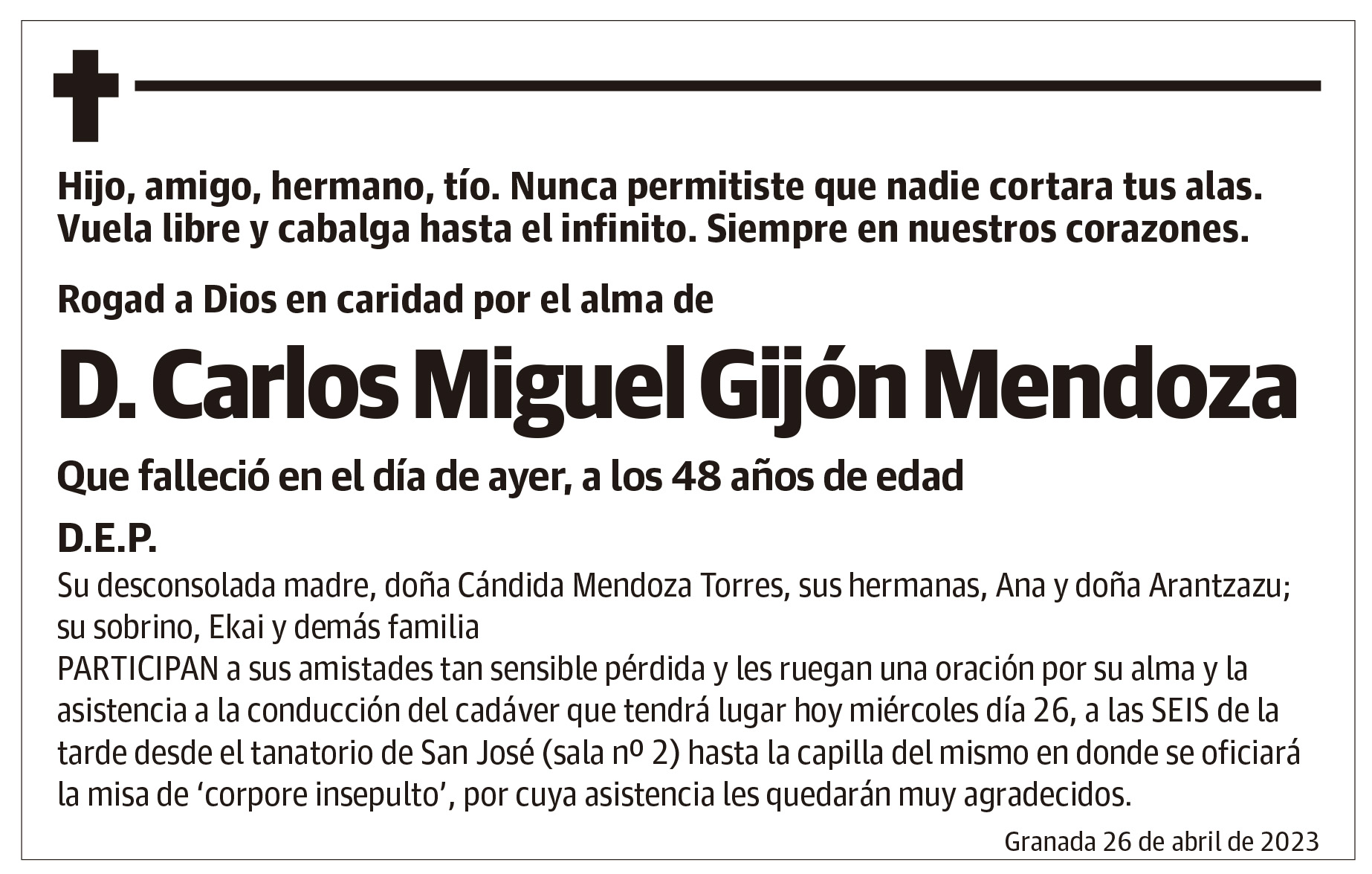 D. Carlos Miguel Gijón Mendoza