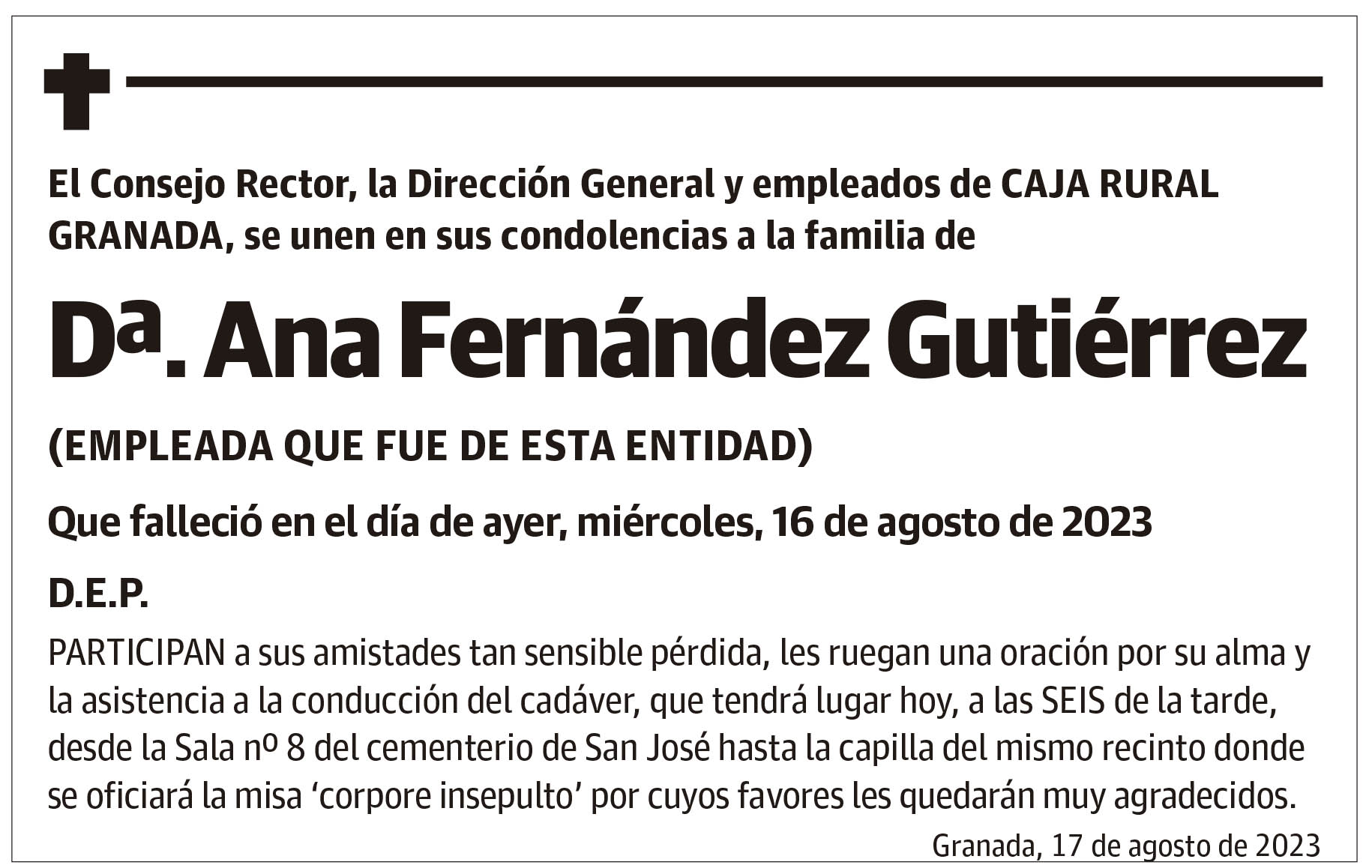 Dª. Ana Fernández Gutiérrez