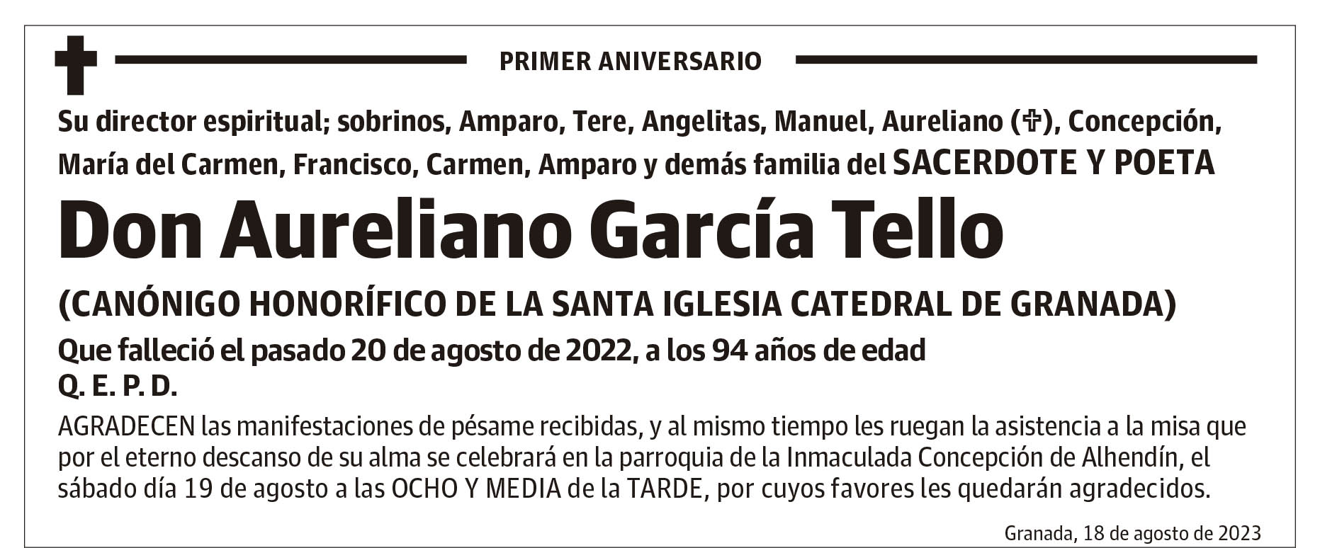 Don Aureliano García Tello