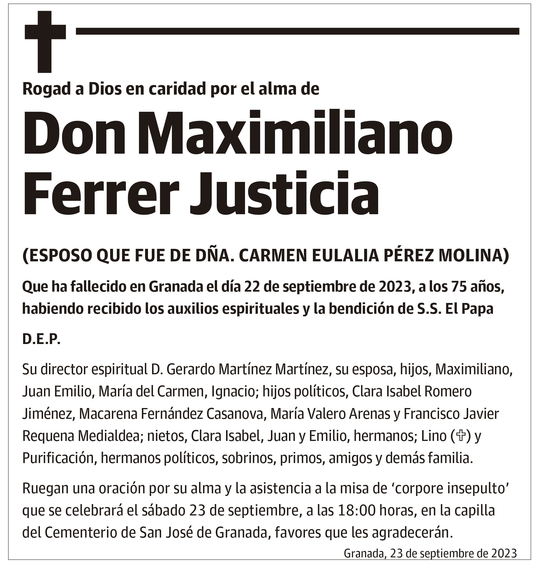 Don Maximiliano Ferrer Justicia