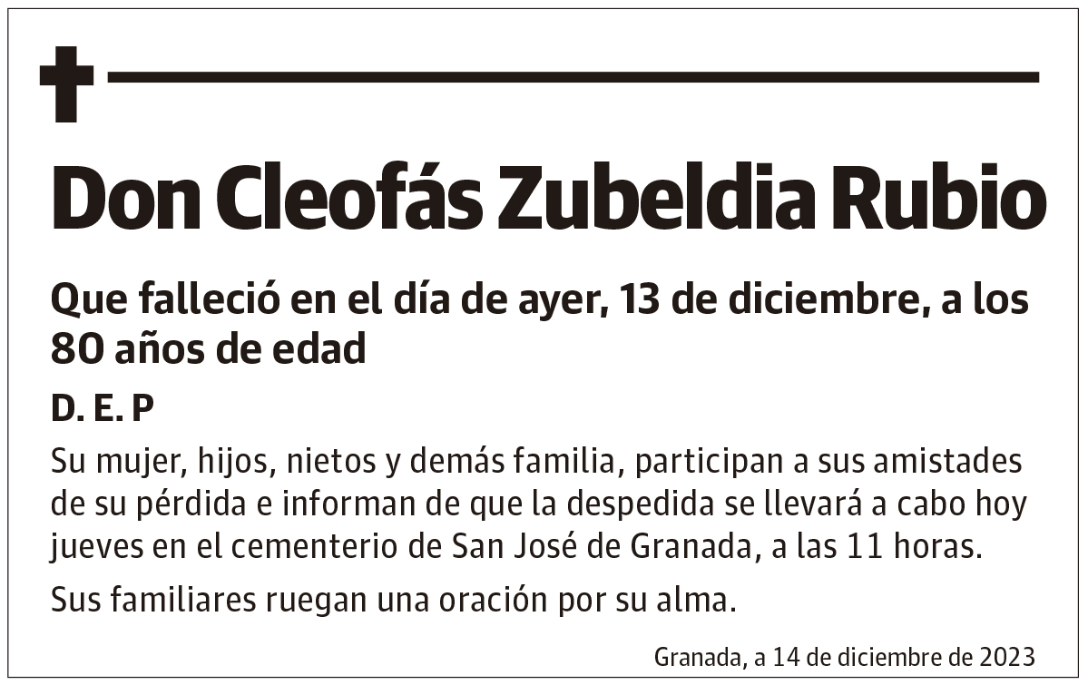 Don Cleofás Zubeldia Rubio