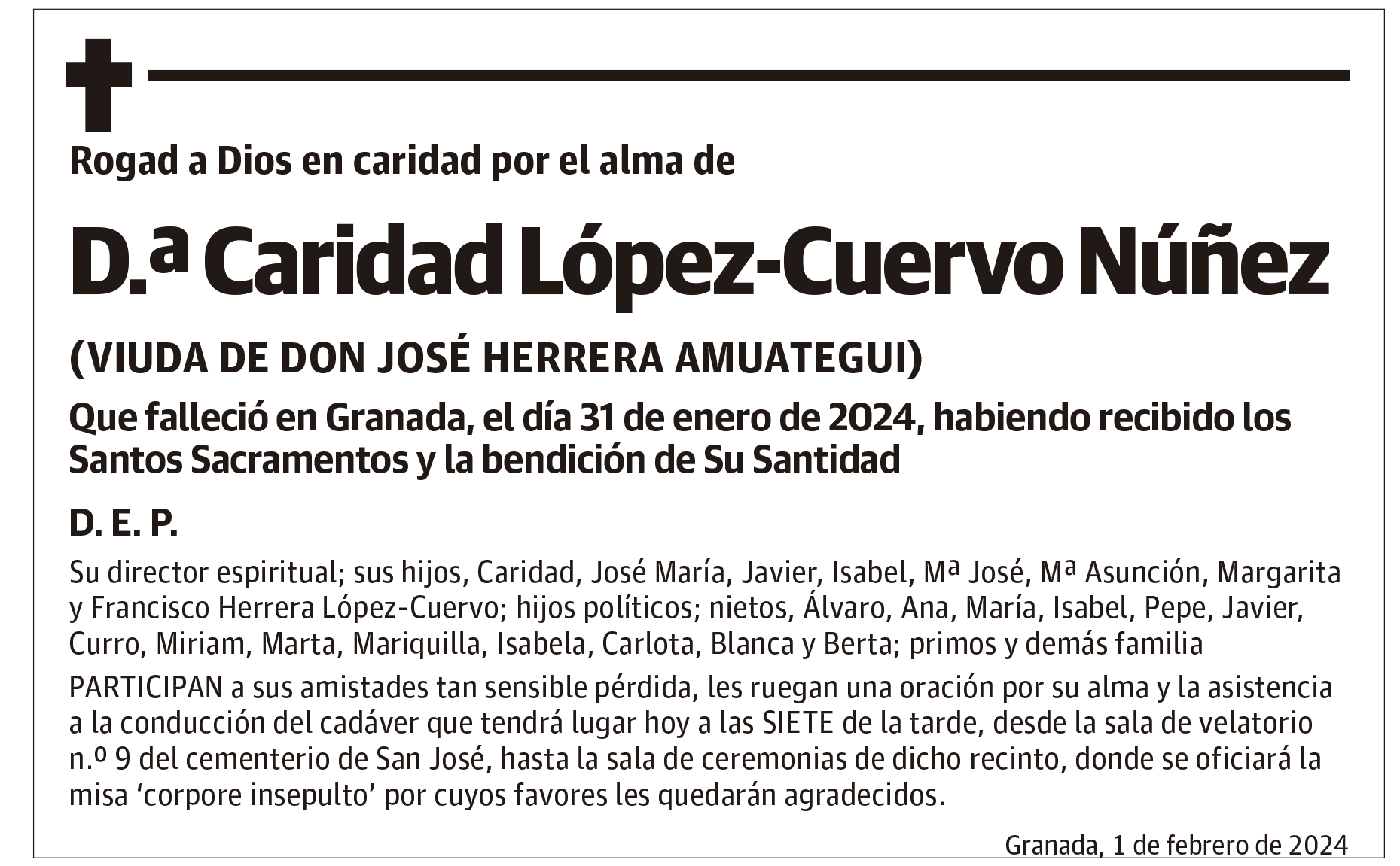 D.ª Caridad López-Cuervo Núñez