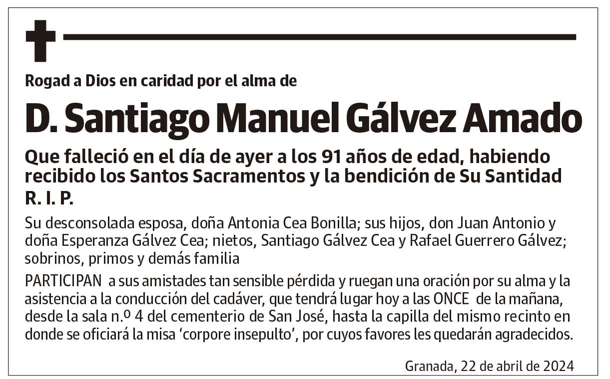 D. Santiago Manuel Gálvez Amado