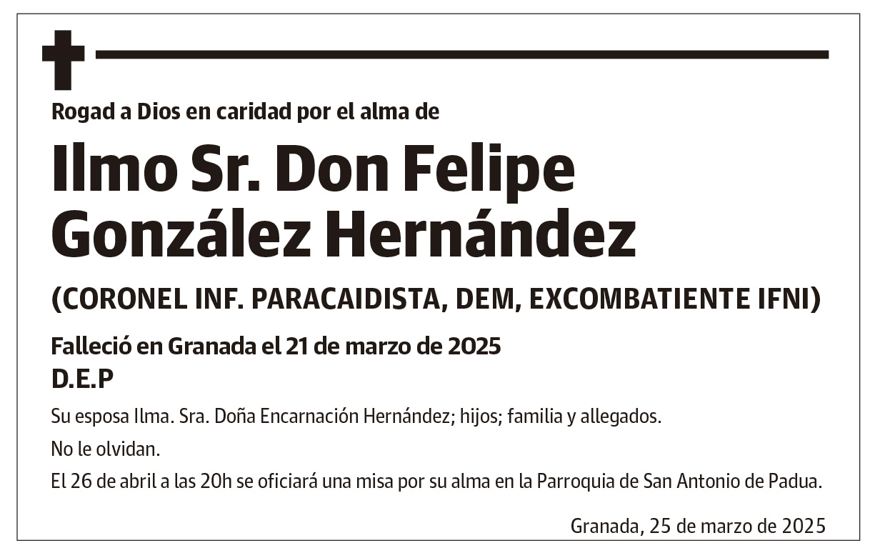 Ilmo Sr. Don Felipe  González Hernández