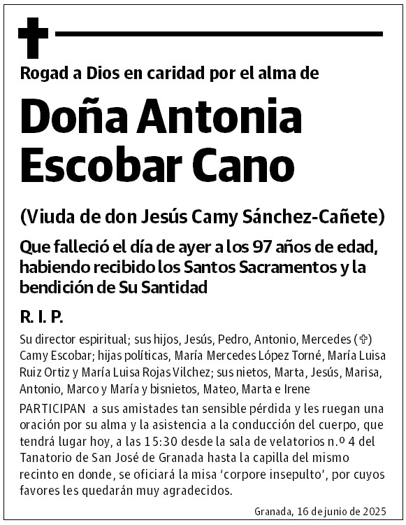 Doña Antonia Escobar Cano