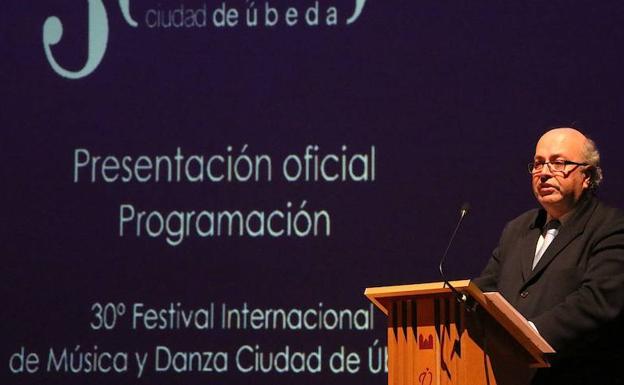 Diego Martínez en la presentación del Festival de Música y Danza 'Ciudad de Úbeda'./ROMÁN