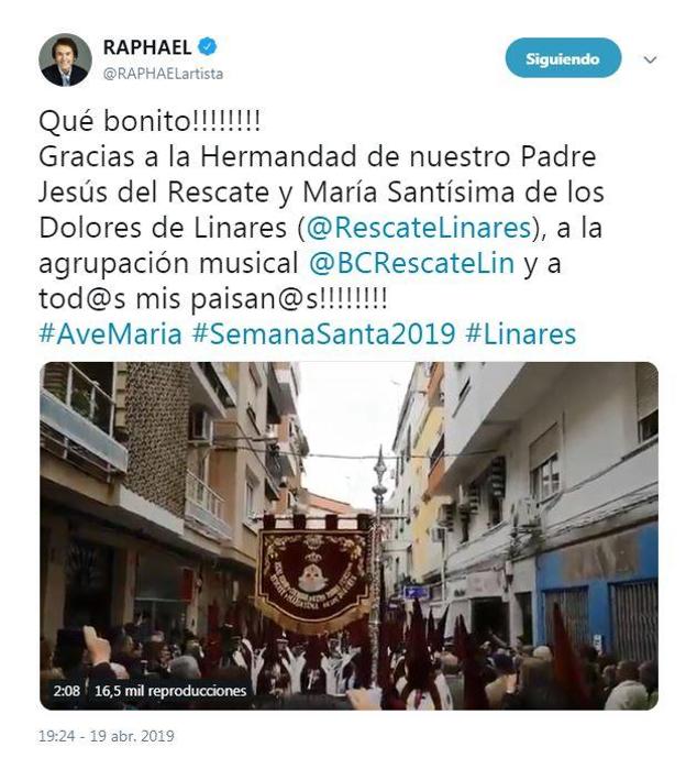 Raphael Se Emociona Con La Marcha Del Ave Maria En Linares Ideal