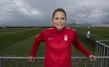 Nati Gómez, frente a los campos de entrenamiento de la Ciudad Deportiva./ALFREDO AGUILAR