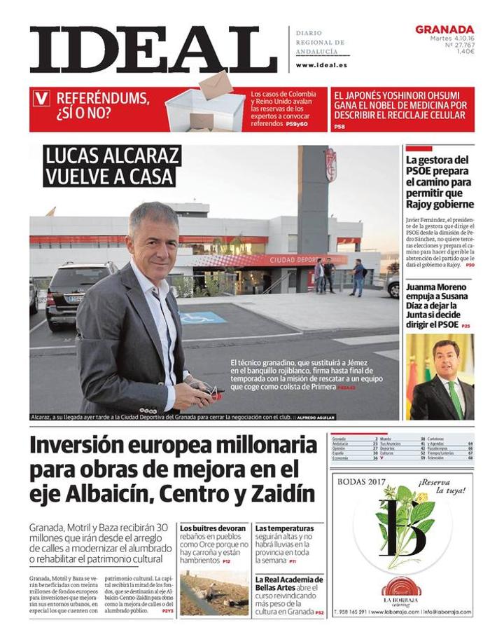 Hoy, 4 de octubre, en la edición impresa de IDEAL Ideal